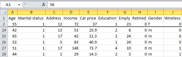 Freeze an area in Excel