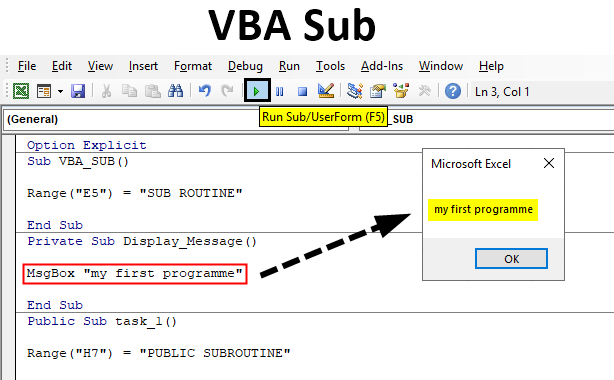 VBA:n "toiminto" ja "ali" -menettelyt