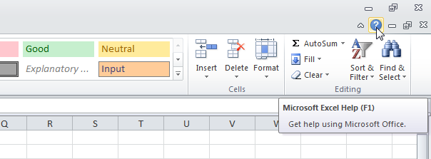 Function keys in Excel