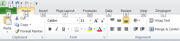 Function keys in Excel