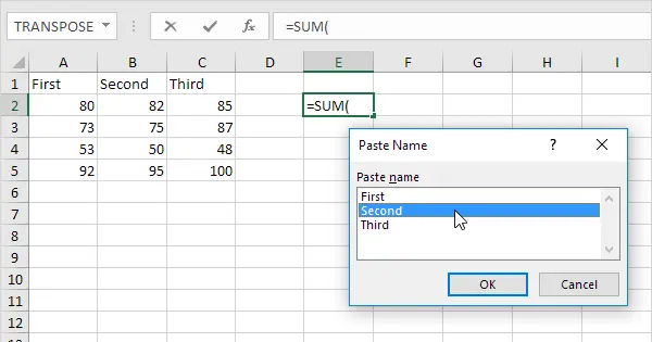 Function keys in Excel