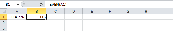 Functions EVEN and ODD in Excel