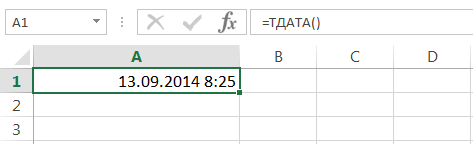 Functions to create and display dates and times in Excel