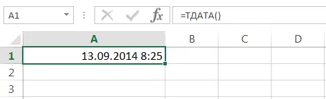 Functions to create and display dates and times in Excel