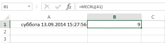 Functions to extract various parameters from dates and times in Excel