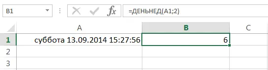 Functions to extract various parameters from dates and times in Excel