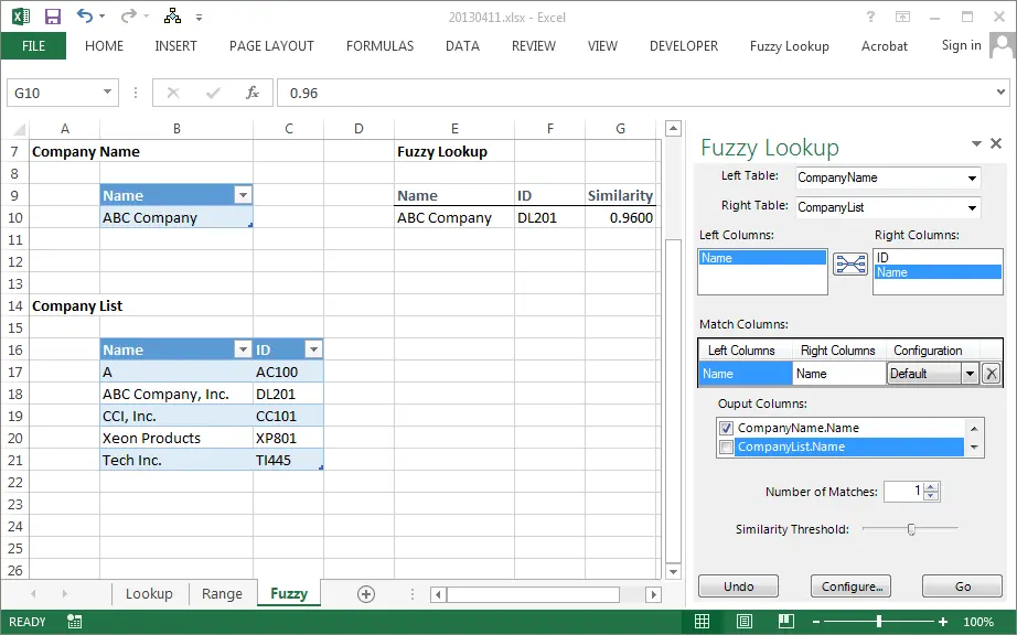 Fuzzy Text Search with Fuzzy Lookup in Excel