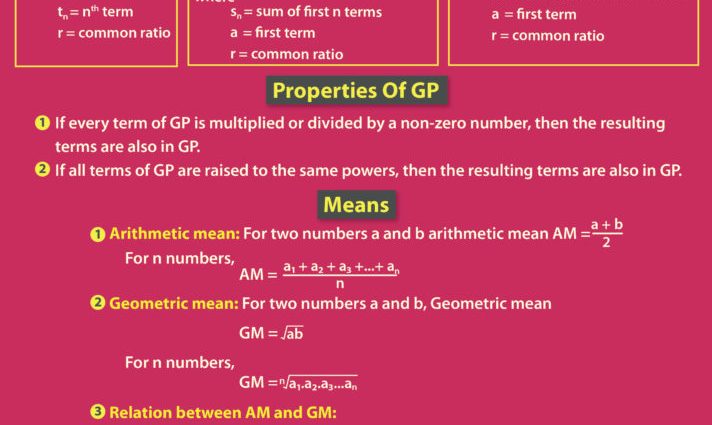 Geometric progression: definition, formulas, properties