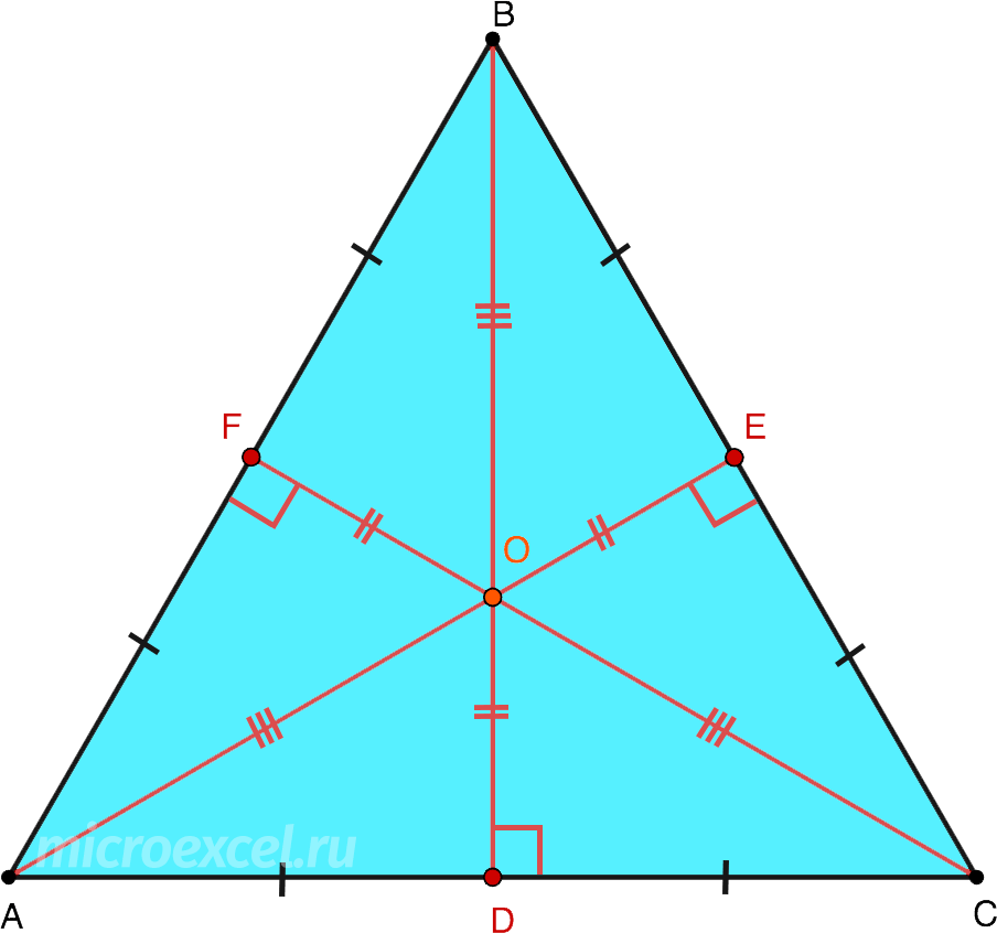 Height properties of an equilateral triangle