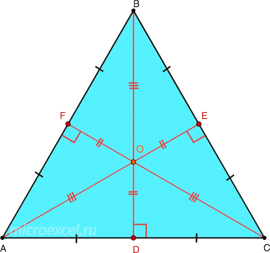 Height properties of an equilateral triangle