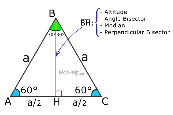 Height properties of an equilateral triangle