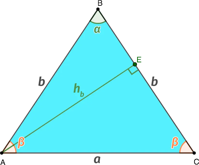 Height properties of an isosceles triangle
