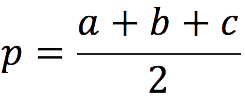 Herons formula for a triangle