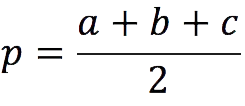 Herons formula for a triangle