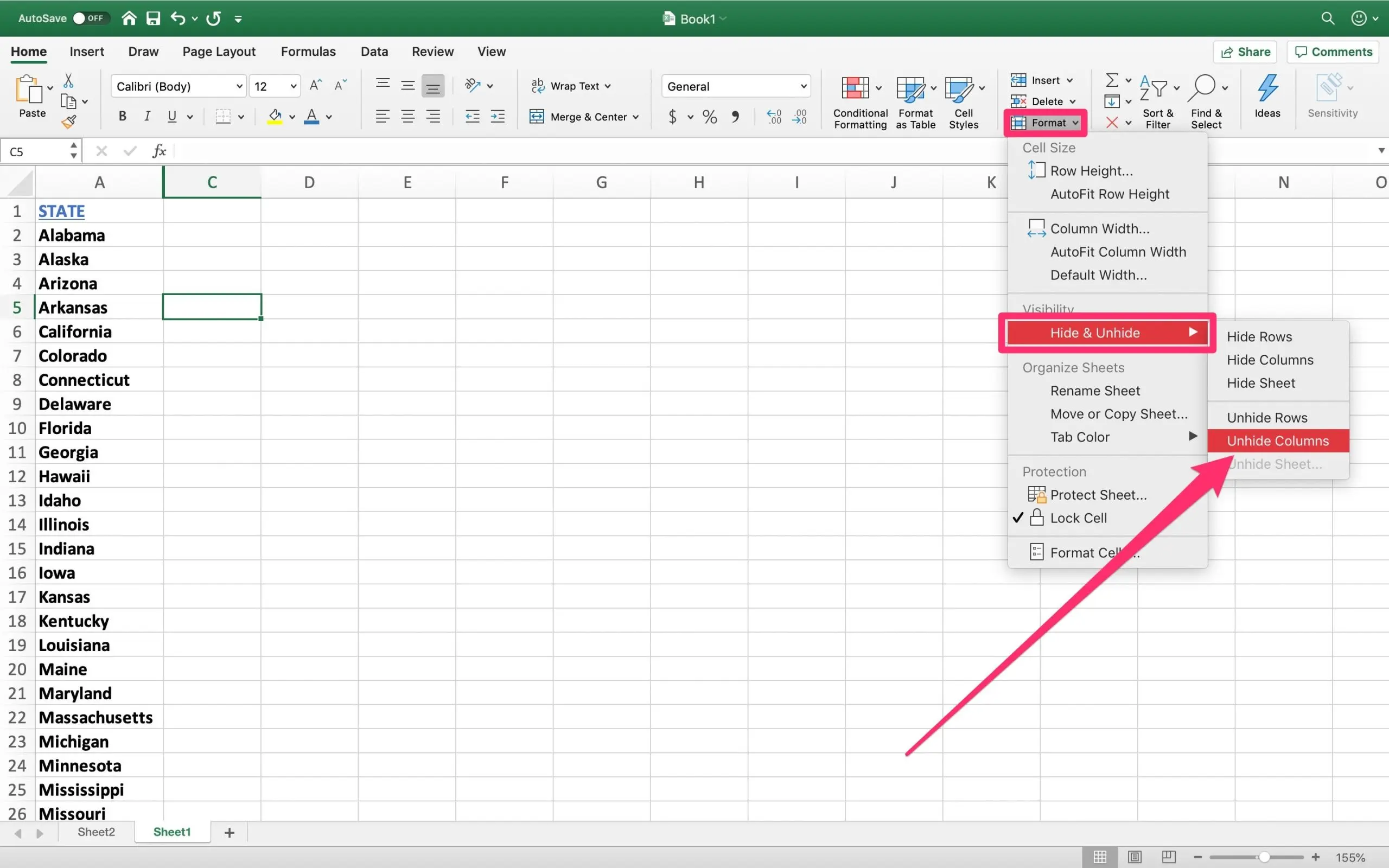 Hidden Cells in Excel &#8211; 5 Ways to Show Hidden Cells in Excel