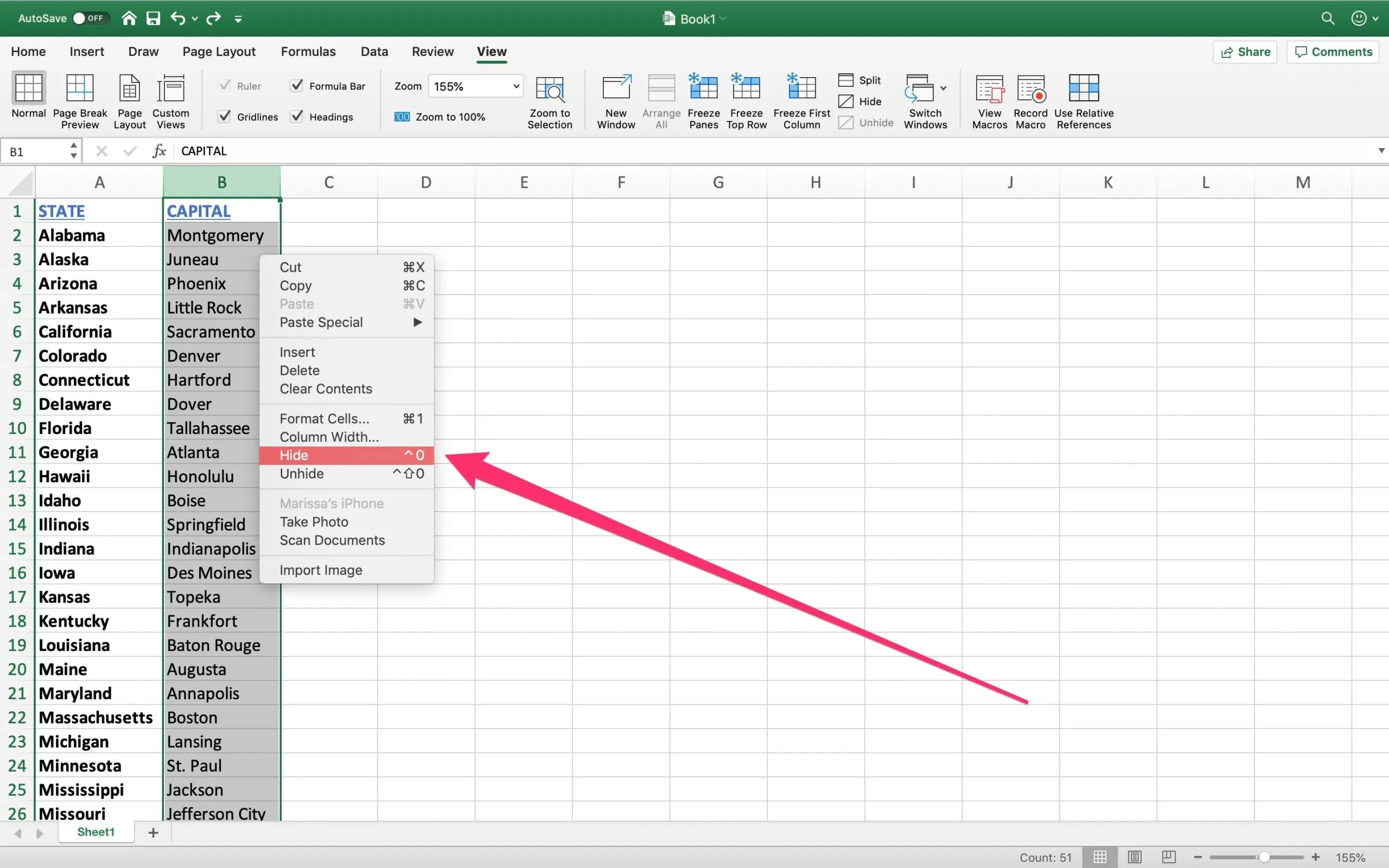 Hidden Cells in Excel Table: How to Show