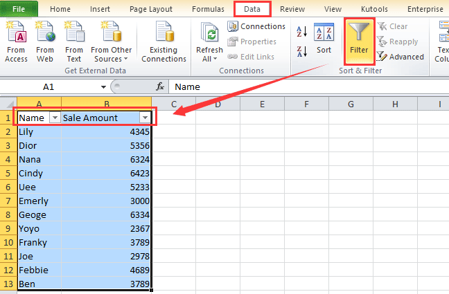 Hiding rows and columns in Excel