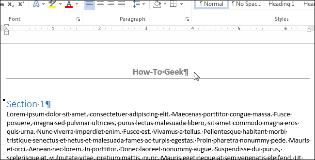 How to add a header or footer to a Word document