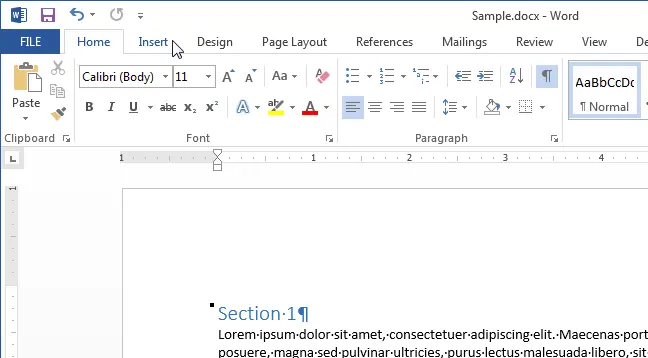 How to add a header or footer to a Word document