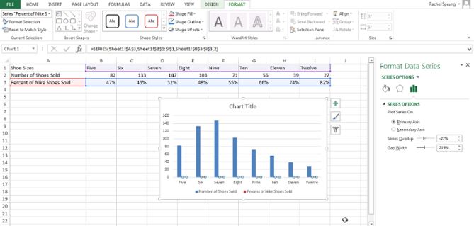 How to add a secondary axis to a chart in Excel