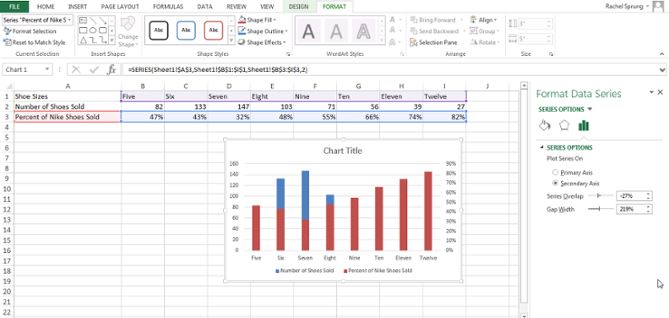 How to add a secondary axis to a chart in Excel