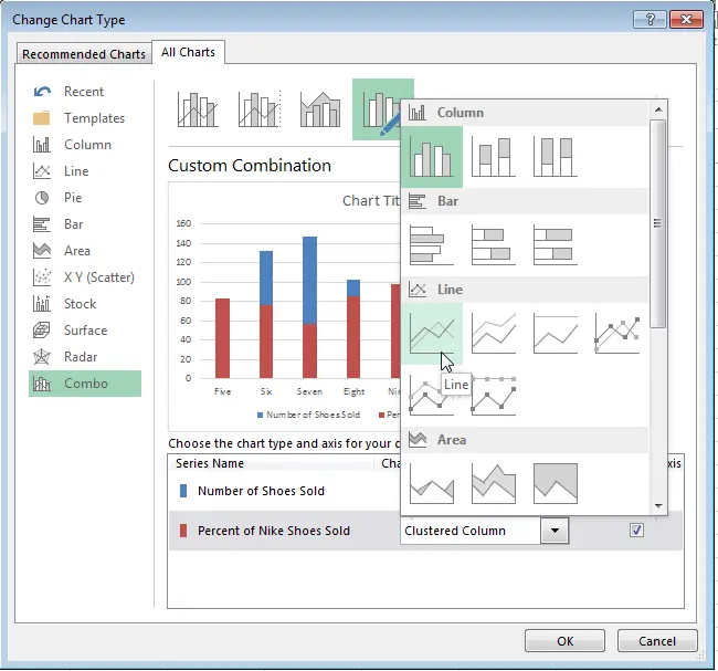 How to add a secondary axis to a chart in Excel