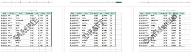 How to add a watermark to an excel sheet