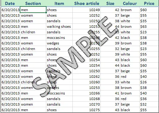 How to add a watermark to an excel sheet