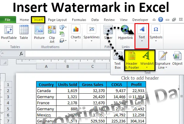 How to add a watermark to an excel sheet