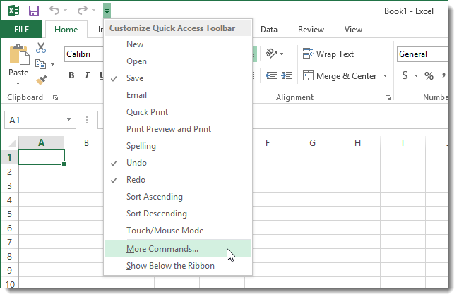 How to Add a Windows Calculator to the Quick Access Toolbar in Excel 2013