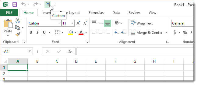 How to Add a Windows Calculator to the Quick Access Toolbar in Excel 2013