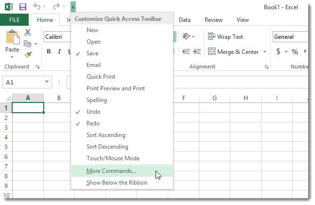 How to Add a Windows Calculator to the Quick Access Toolbar in Excel 2013