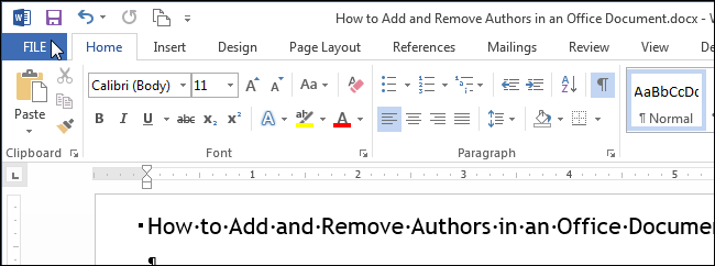 How to add and remove document authors in Microsoft Office