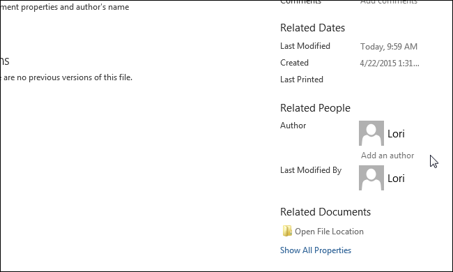 How to add and remove document authors in Microsoft Office