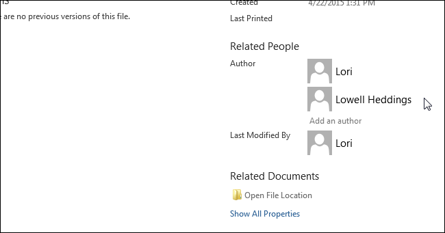 How to add and remove document authors in Microsoft Office