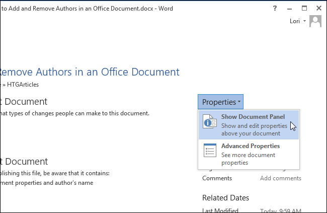 How to add and remove document authors in Microsoft Office