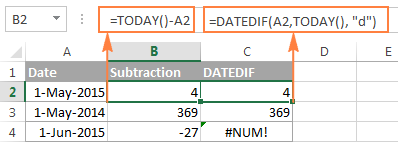 How to add and subtract dates, days, weeks, months and years in Excel