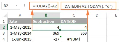 How to add and subtract dates, days, weeks, months and years in Excel