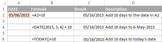 How to add and subtract dates, days, weeks, months and years in Excel