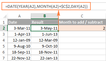 How to add and subtract dates, days, weeks, months and years in Excel