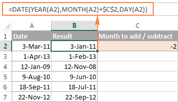 How to add and subtract dates, days, weeks, months and years in Excel