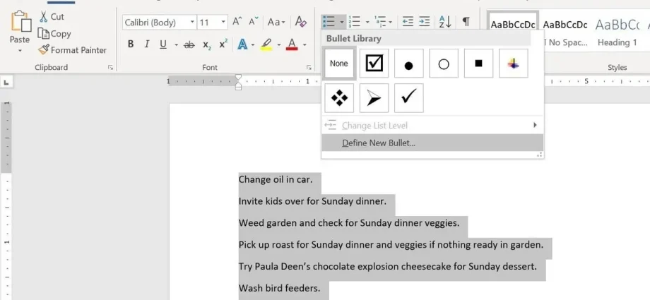 How to add checkboxes (checkboxes) to a Word document