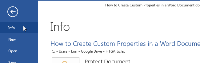 How to add custom properties to a Word document