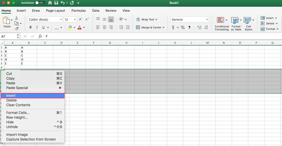 How to add multiple rows at once in excel