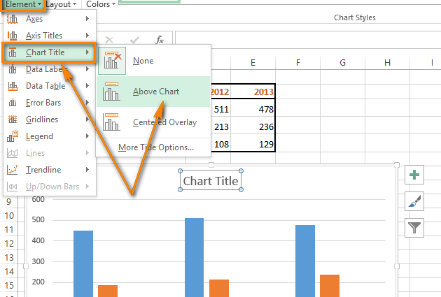 How to add titles to charts in Excel