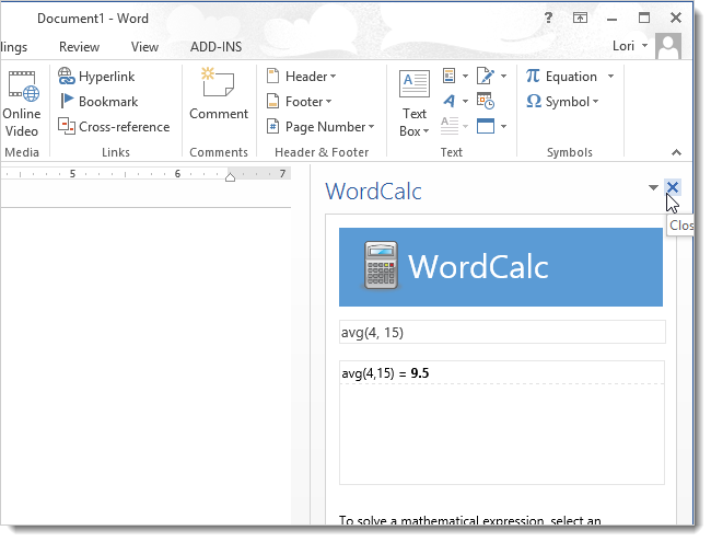 How to add useful attachments to Word 2013