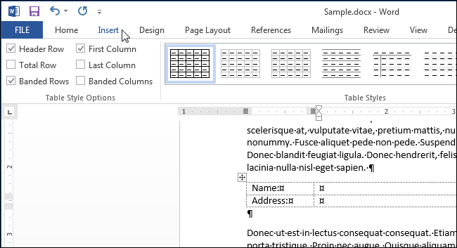 How to add user information to a Word document