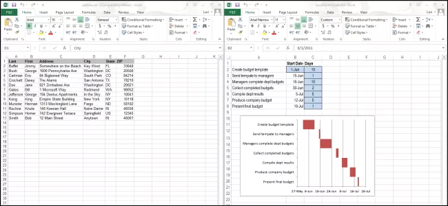 How to arrange Excel 2013 files side by side in different windows