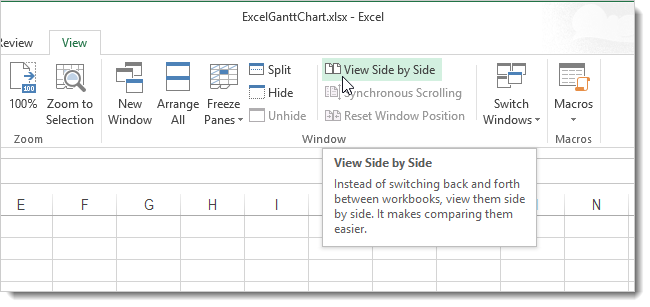 How to arrange Excel 2013 files side by side in different windows