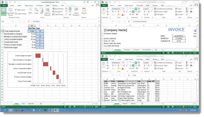 How to arrange Excel 2013 files side by side in different windows